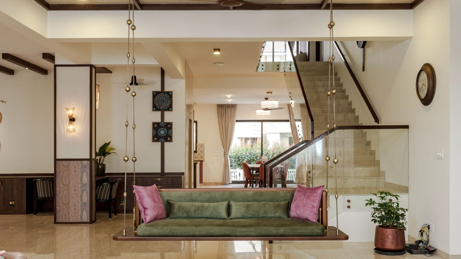 Modern Indian Jhoola (swing) with brass