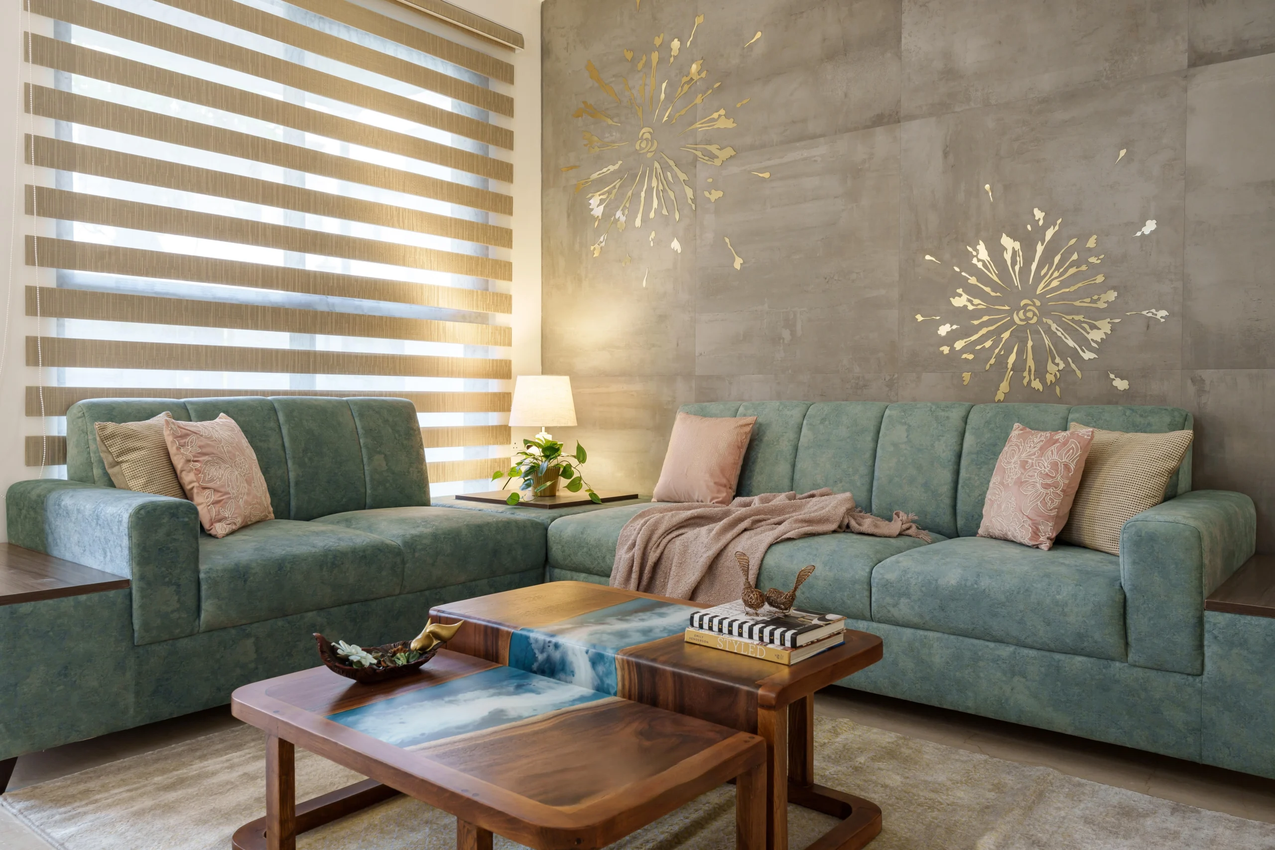 Custom-designed living room in Bangalore by Inner Space