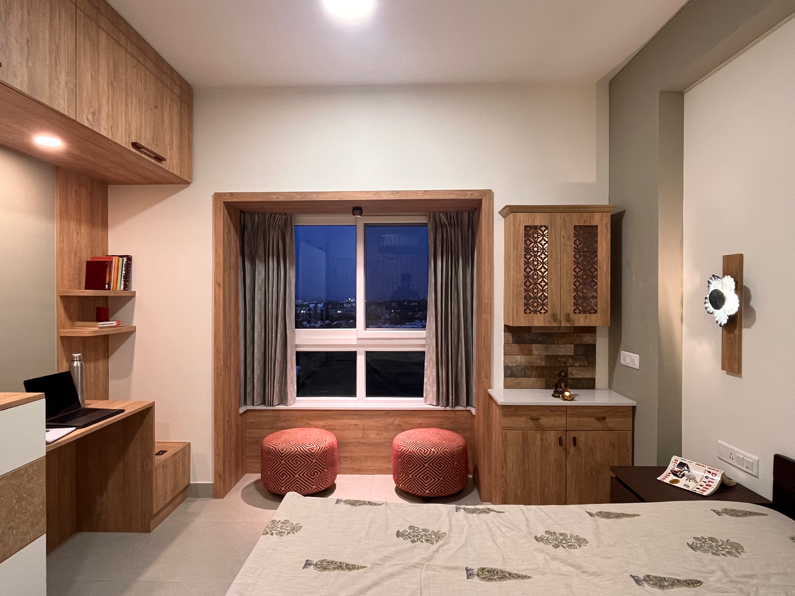 window is transformed into a cozy bay